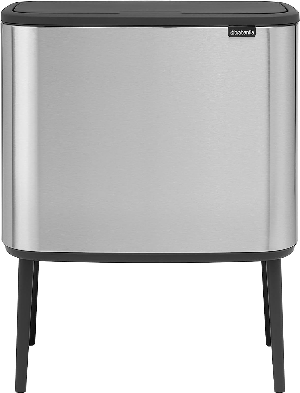 Brabantia Bo Touch Bin - 11L + 23L Inner Buckets (Matt Steel Fingerprint Proof) Waste/Recycling Kitchen Bin with Removable Compartments + Free Bin Bags