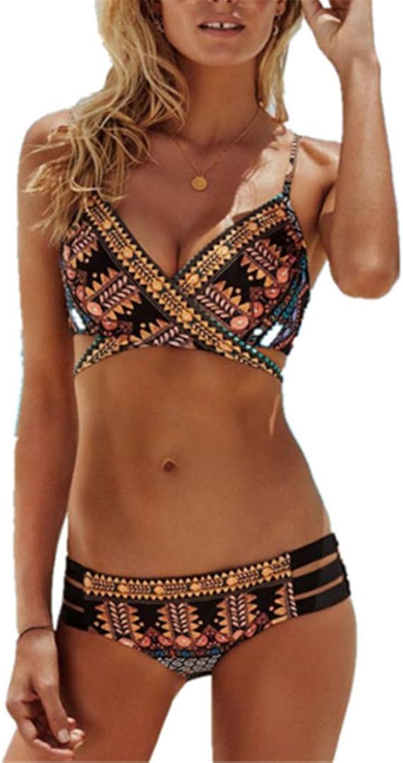 Bikini Flattering Swimming Costume Womens High Waisted Bikinis Set