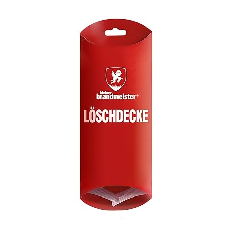 Feuerlöschdecke von Kleiner Brandmeister, Fettbrand geeignet, optimierte Größe, Löschdecke für Personenbrand (100 cm x 125 cm