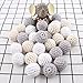Baby Love Home 50pc White Gray Series Wooden Crochet Beads DIY Teething Necklace Bracelet for Baby Handmade Wooden teether Baby Teether Toys