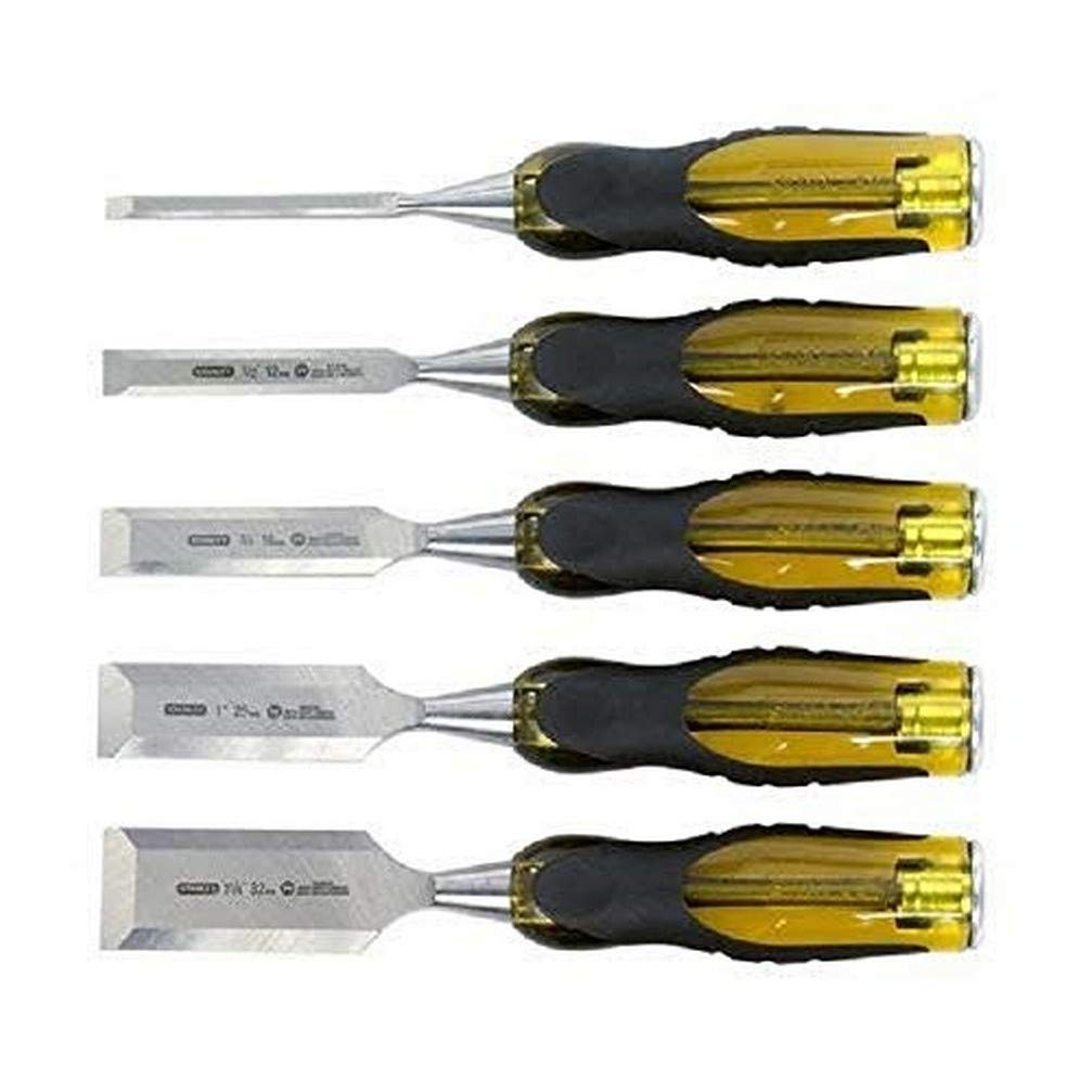 STANLEY FATMAX 5 Piece Pro Dynagrip Chisel Set with Bevel Edge includes 6, 12, 18, 25, 32mm, 2-16-0269