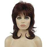 Lydell Long Soft Shaggy Layered Dark Auburn Wig Classic Cap Full Synthetic Wigs (33A)