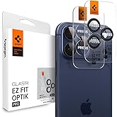 Spigen Camera Lens Screen Protector [GlasTR EZ Fit Optik Pro] Designed for iPhone 17 Pro Max | iPhone 17 Pro | iPhone 15 Pro Max | 15 Pro [Case Friendly] - Deep Blue [2 Pack]