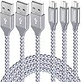 Hoblaze Micro USB Cable 10FT, Android Charger Cord 3Pack Long Nylon Braided Sync and High Speed Charging Cord Compatible with Samsung Galaxy S7 Edge S6, Android & Windows Smartphones and More