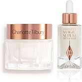 Charlotte Tilbury Magic Cream Face Moisturizer & Magic Serum Crystal Elixir Bundle - Firming & Hydrating Skincare Duo with Vitamin C, Peptides & Hyaluronic Acid (2 Piece Set)