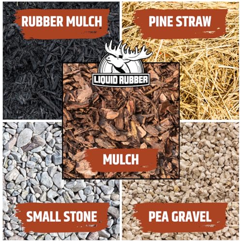 Liquid Rubber Pre-Mixed Mulch Glue - Long Lasting Bond for Landscaping and Gardens, Easy Application, Weatherproof and Durable Adhesive, 1 Gallon