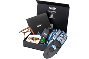 Stage Rocker Guitar Accessories Gift Box for Acoustic and Electric Guitars, 5-in-1 Essential Gift