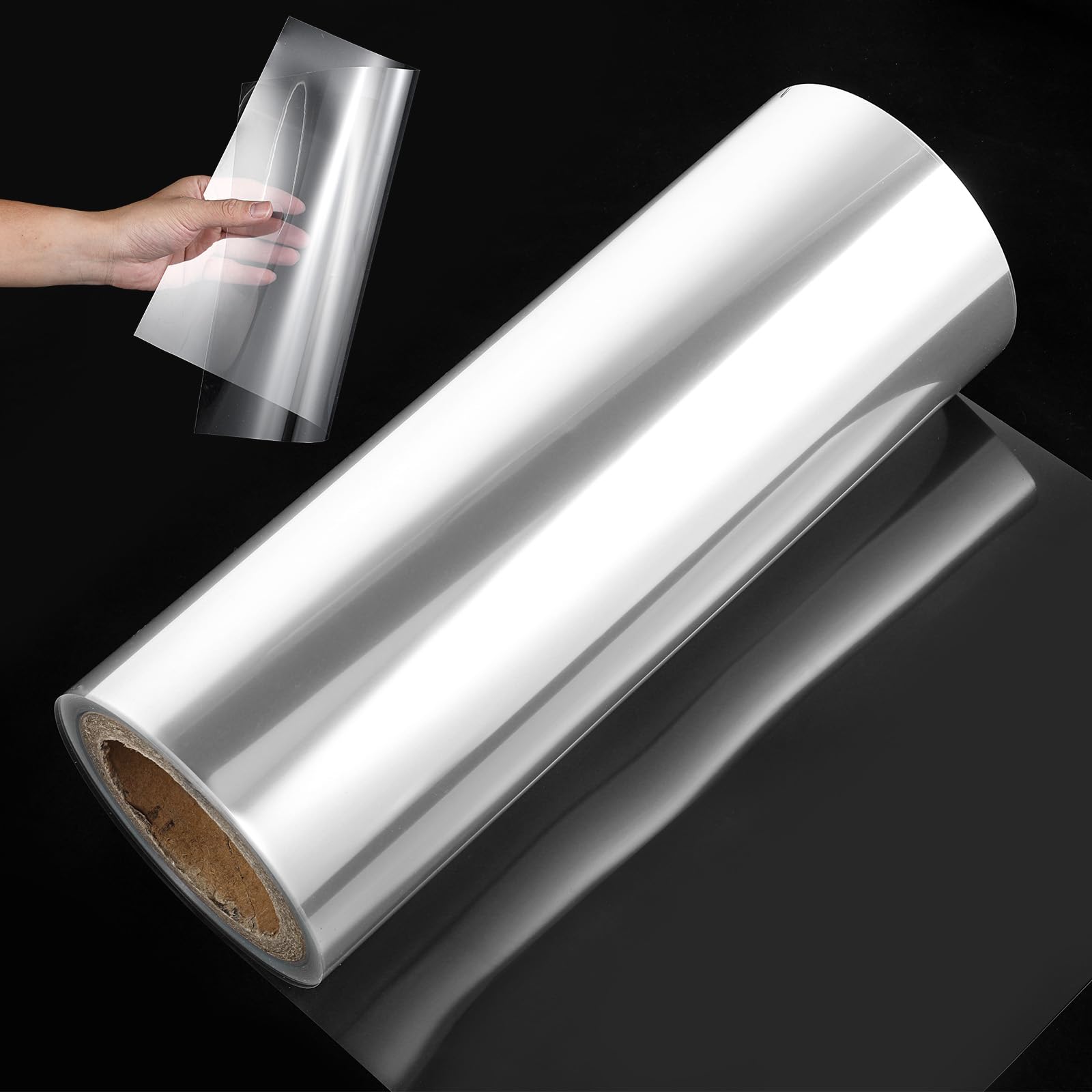 Photo 1 of 12 Inches x 40ft Acetate Sheets for Crafts 4 Mil/0.1mm Clear Acetate Sheets Blank Stencil Sheets Transparency Template Material Reusable Mylar Stencil Sheets for Cutting Machines Cake Collar Baking