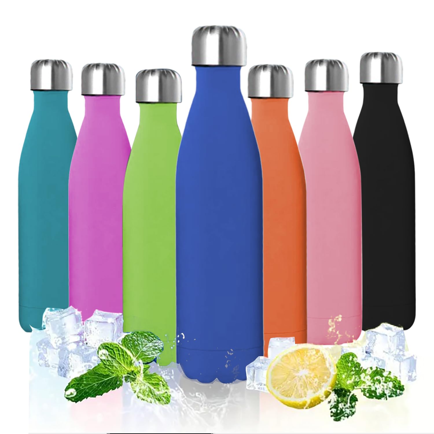 ProBytes Stainless Steel 1000ml Water Bottle - Thermal Vacuum Insulated Flask, Double Wall BPA-Free Material, Upto 12/24 Hrs Hot/Cold, Leak-Proof, Sports, Office, Gym, Travel, Unisex - Matte Blue