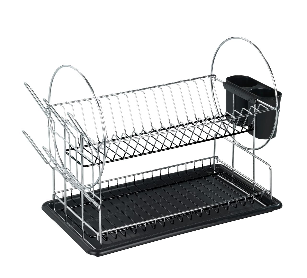 WENKO 2372100 Dish rack Premium Duo,Metal chrome plated, 50 x 36 x 24 cm, Chrome