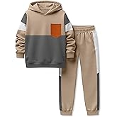 kadoubiyoo Boys Clothes Long Sleeve Color-blocked Hoodie Top and Pants 2PCS Winter Sweatsuits Fall Boys Outfits 2-8 Years
