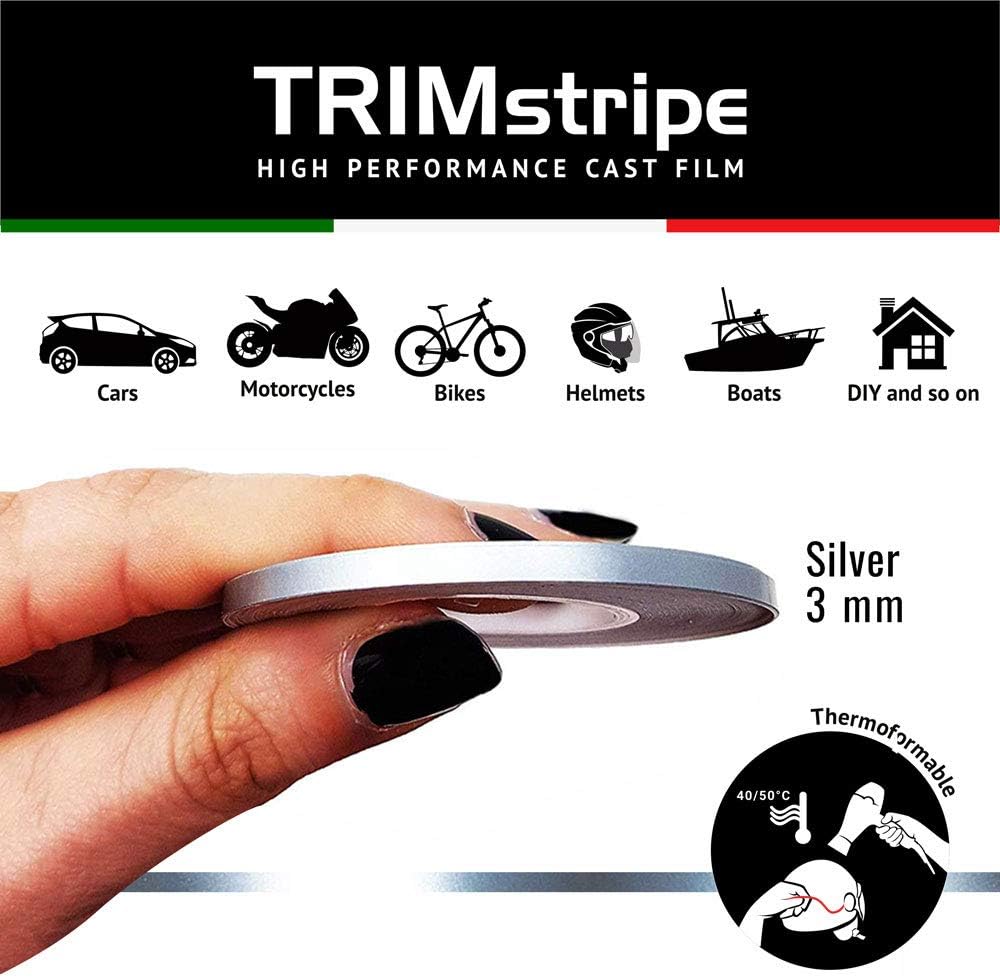 4R Quattroerre.it 10451 Trim Stripes Adhesive Strips for Cars Silver, 3 mm x 10 mt - Image 3
