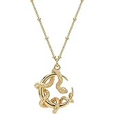 Fettero Gold Necklace for Women Snake Pendant 14K Gold Plated Charm Snake Animal Necklace for Everyday Jewelry