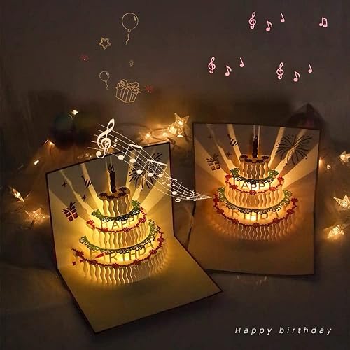 thumbnail image 2 of 3D Light Music Birthday Card Pop Up Cake Creative Greeting Card Happy Birthday Party Gift Message Cards I.1246031792 2 of 13