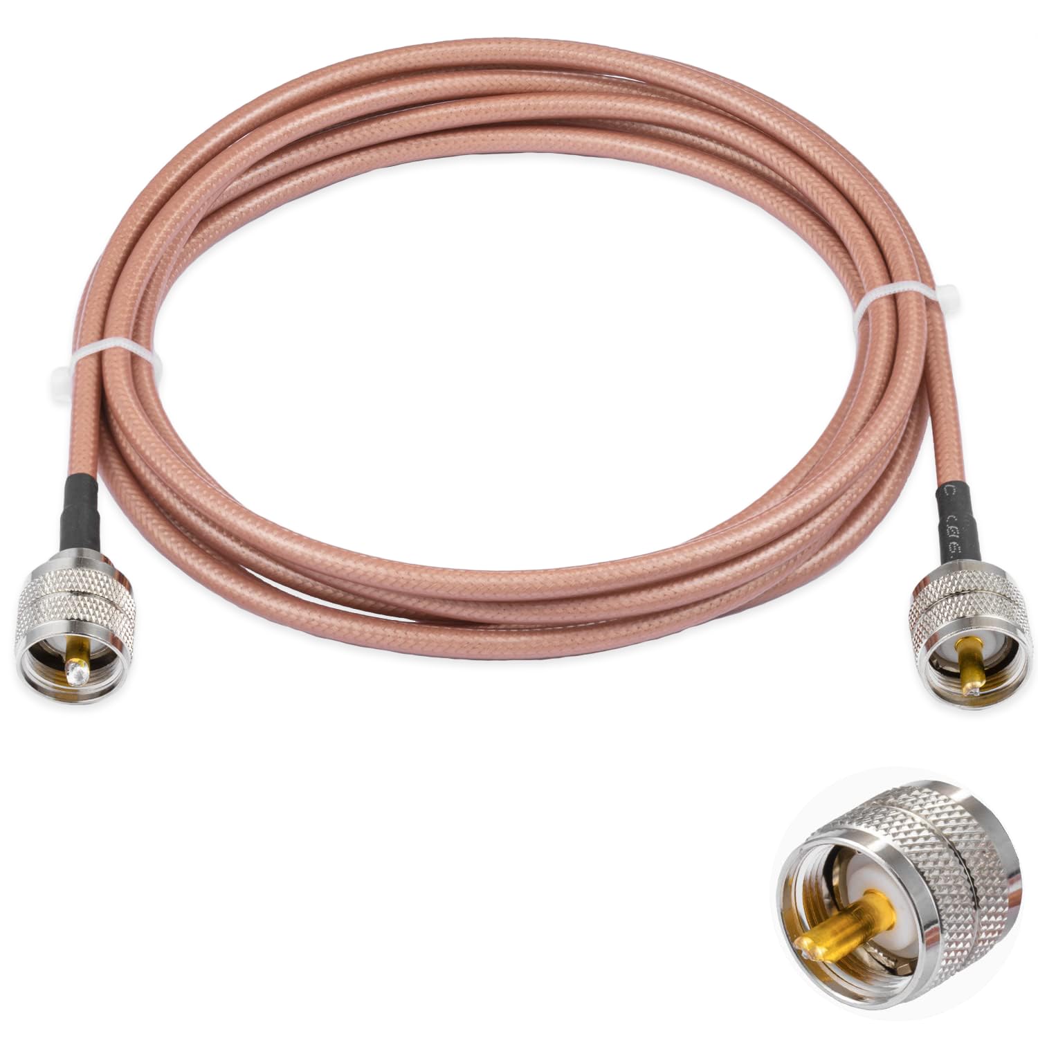 Vecys PL 259 Cable UHF Male PL-259 to UHF Male PL-259 Low Loss Coax Cable RG400 10FT/3M for Walkie Talkie CB Radio SWR Meter Antenna Analyzer