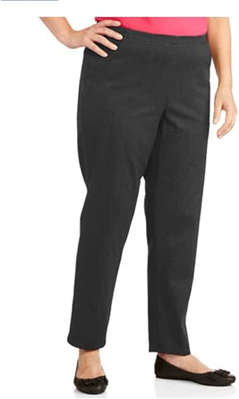 Just My Size Women's Plus-Size Pull-On Stretch Woven Pants, (18W-20W, Black Soot) at Amazon 