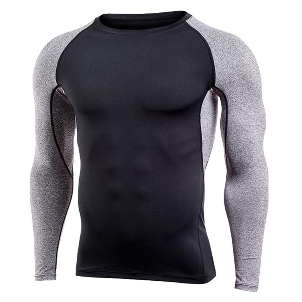 Men Patchwork Pullover Active Shirts 