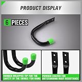 Swanlake Garden Tools Heavy Duty Garage Hooks 6-Piece Wall Mount J Hooks view 4