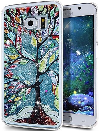 Galaxy Note 5 Case, Little Sky(TM) Galaxy Note 5 [Liquid Bling] Case, Creative Design [Flowing Liquid] Floating Luxury Bling Glitter Sparkle Stars Hard Case for Samsung Galaxy Note 5,Blue Tree Leaves