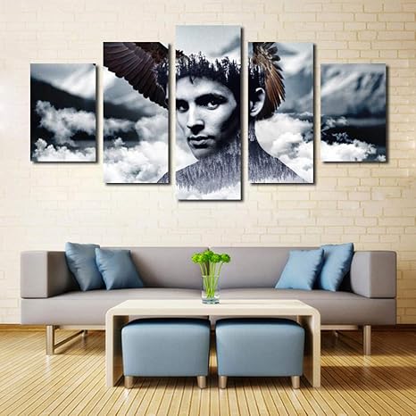 NO BRAND MFMing Retrato del Personaje Búho Retro Imprimir Ilustración