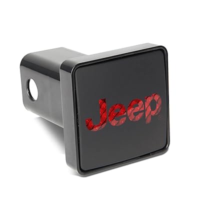 Jeep Engraved Oval Chrome Aluminum Tow Hitch Cover - View #4