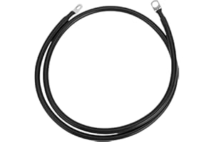 RATCHROLL 1 Pc Universal Battery Inverter Cable 3/8" Lug 5/16" Lug 4FT Battery Cable 4 AWG Gauge Black Tinned Copper
