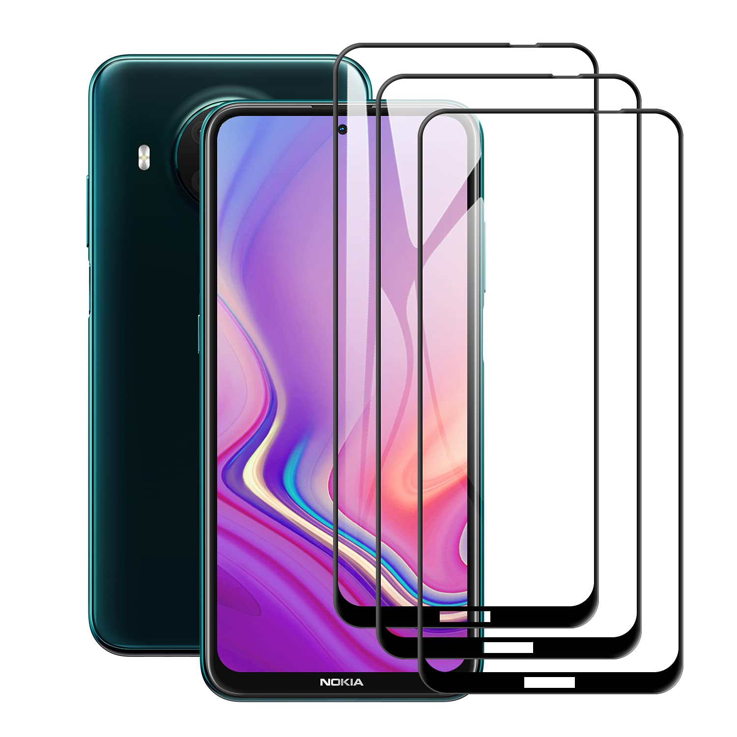 TailTech Screen Protector for Nokia X10/X20 Screen Protector Nokia X10/X20 Tempered Glass, 3-Pack Full Coverage Tempered Glass for Nokia X10/X20, Edge-to-Edge Protection