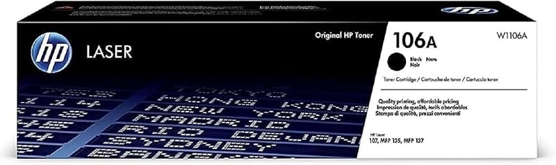 HP 106A Black Original Toner Cartridge W1106A for Laser 107 MFP 135 137