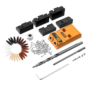 MOHOO Jig Set, Bohrschablone holz bearbeitung werkzeuge Bohren Locator Set mit Bohrer, Holzdübel, Schraube usw.