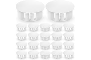 QCDENG 100PCS 3/4" White Plastic Plugs Hole, Round PA66 Plug Furniture Hole Decorative Cover