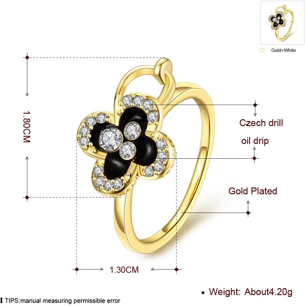 Elegant Drops of Clover Lady Rings , gold , 8
