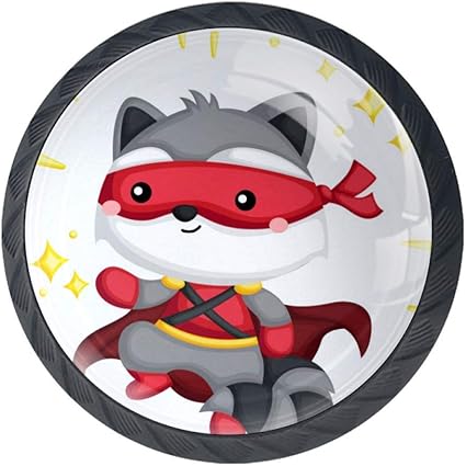 Amazon Com Shiiny Raccoon Superhero Wearing Mask Drawer Knob Pull