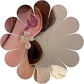 Allereyae Vintage Crystal Flower Earrings Rhinestone Flower Stud Earrings Gold Cz Flower Earrings Sparkly Crystal Earrings Jewelry for Women