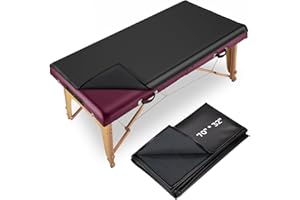 Noverlife 70x32in Massage Table Cover Protector, PU Leather Lash Bed Cover Reusable&Wipeable Esthetician Bed Covers Massage Beds Covers, Replacement Wax Mat for Beauty Salon Spa Tattoo - Black