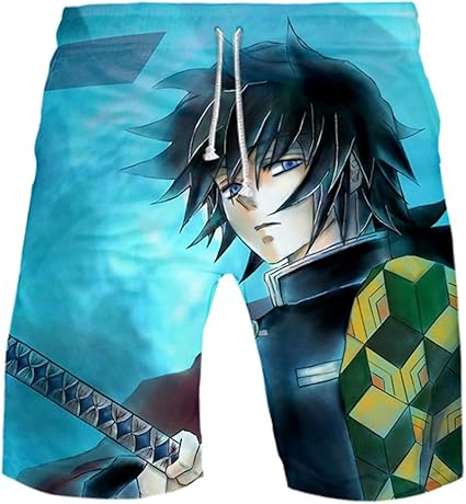 Amazon Com Anime 3d Printed Demon Slayer Kimetsu No Yaiba Unisex Swim Trunks Beach Shorts Bathing Suit Board Shorts Drawstring Elastic Waist Sports Outdoors