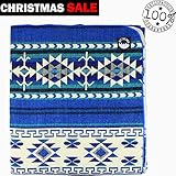 Inca Fuzzy Ecuadorian Blanket – Aztec/Mexican/Southwest Artisanal Style – Use As Fall Throw Blanket, Camp Blanket, or Fluffy Cover for Indoors and Outdoors