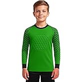 INTENZ Kids Padded Goalie Shirt, Youth Goalkeeper Jersey, Long Sleeve Soccer Football Training Uniform