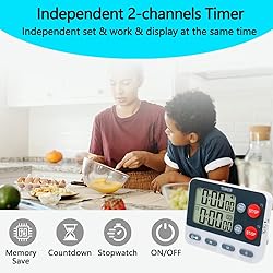 FCXJTU Digital Dual Kitchen Timer, 2 Groups Cycle