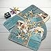 WONDERTIFY Bath Mat,Beach,Seashells Starfish Sand Holidays Summer Bathroom Carpet Rug,Non-Slip 3 Piece Bathroom Mat Set