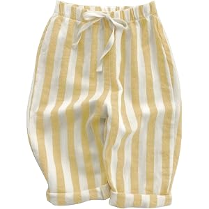 Boys' Cotton Linen Harem Bloomers Pants for Baby Toddler Striped Bloomer Elastic Basic Harem Pants Joggers