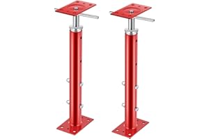 Yaocom 2 Pcs Adjustable Jack Post, 19"-36" Height Range, Basement Floor House Screw Jacks for Lifting Joist Beam Brace for Cellar Ceiling, Center Point Load Capacity 11023 Lbs, Red