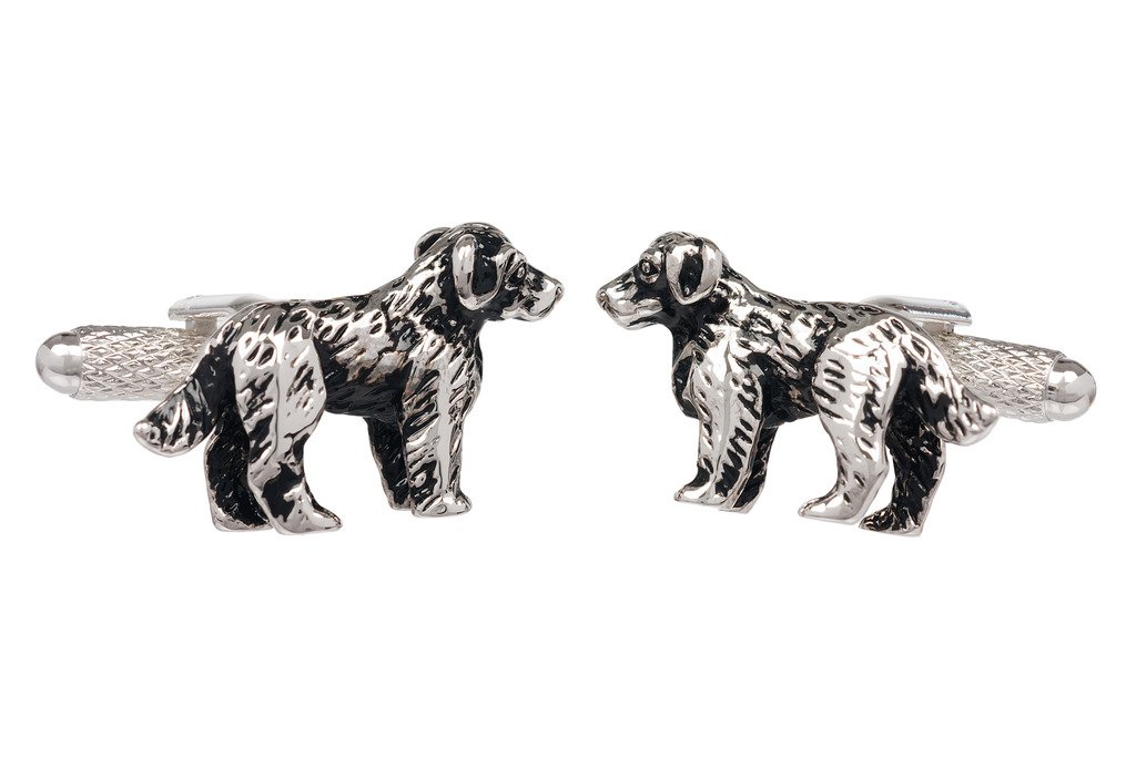 Spaniel Dog Cufflinks In Onyx Art London Cufflink Gift Box