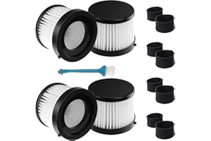 KLYPTICFIT 4 Pack Replacement DCV501HB & DCV5011H HEPA Filters Compatible with DEWALT DCV501HB 20V Cordless Handheld Vacuum with 8 Foam Sleeve Filters & 1 Cleaning Brush