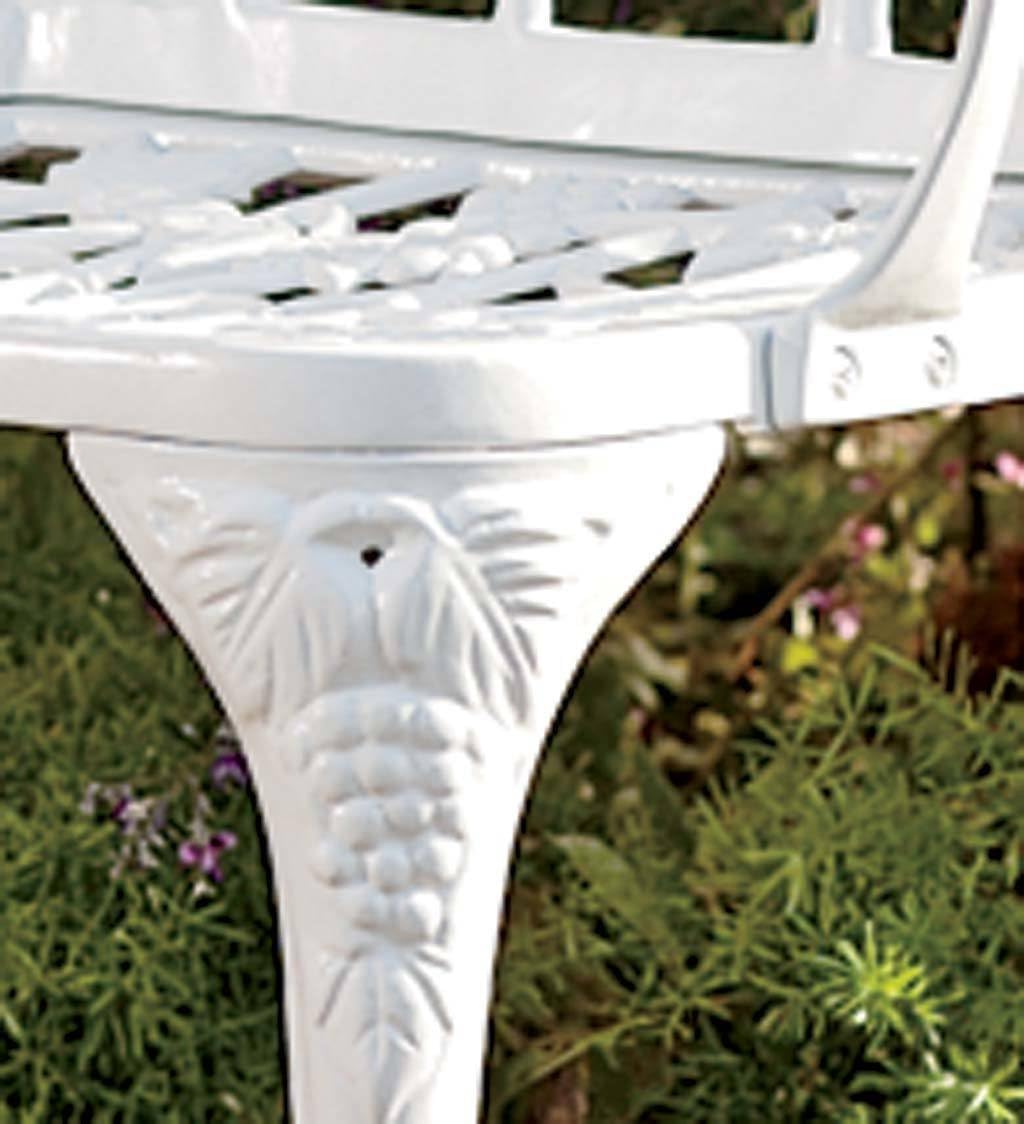 Plow & Hearth 34526-WH Grapevine Outdoor Garden Bench, White : Outdoor Benches : Garden & Outdoor