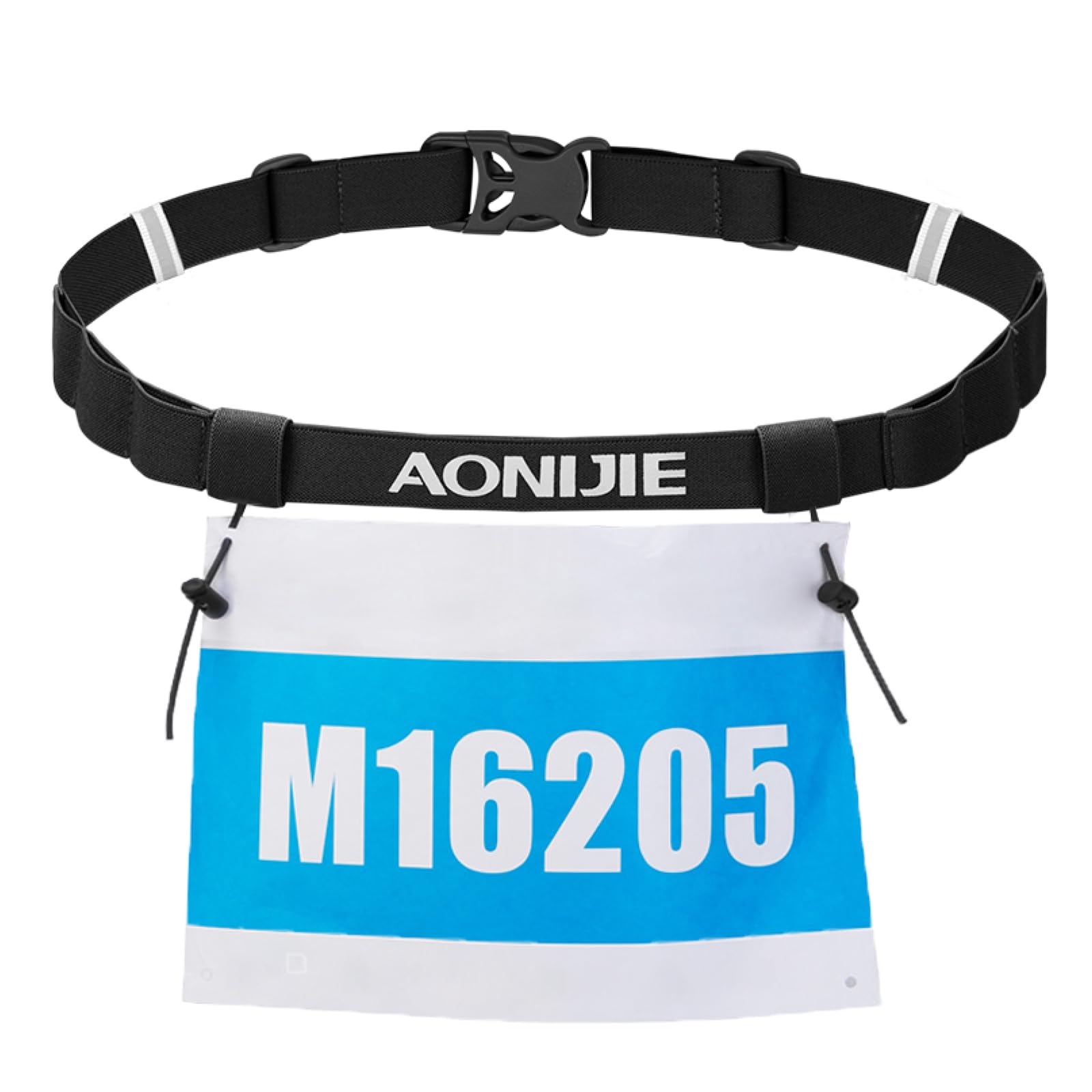 TRIWONDER Running Belt for Triathlon Marathon Adjustable Race Number Belt with 6 Elastic Gel Loops Lightweight Bib Holder (Black)