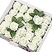 Febou Artificial Flowers, 50pcs Real Touch Artificial Foam Roses Decoration DIY for Wedding Bridesmaid Bridal Bouquets Centerpieces, Party Decoration, Home Display (Delicate Type, Ivory)