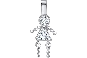 GINGER LYNE COLLECTION Birthstone Baby Pendants for Mom or Grandma by Ginger Lyne, Kids Birthday Boy or Girl Cubic Zirconia Sterling Silver Charms to Create a Family Tree Necklace for Women