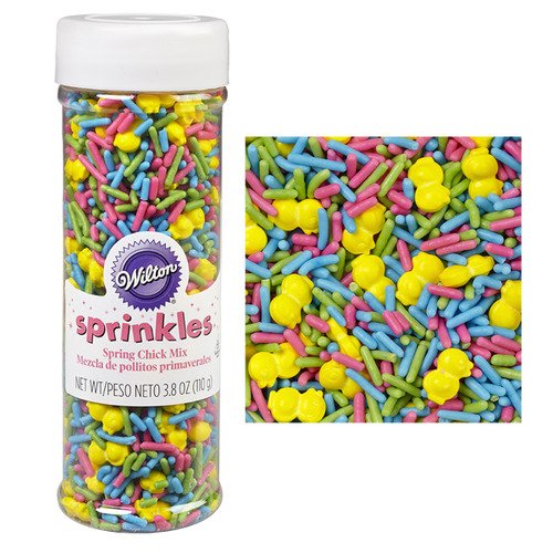 Wilton 710-1342 Easter Chick and Jimmies Sprinkle Mix Bottle, 3.8-Ounce