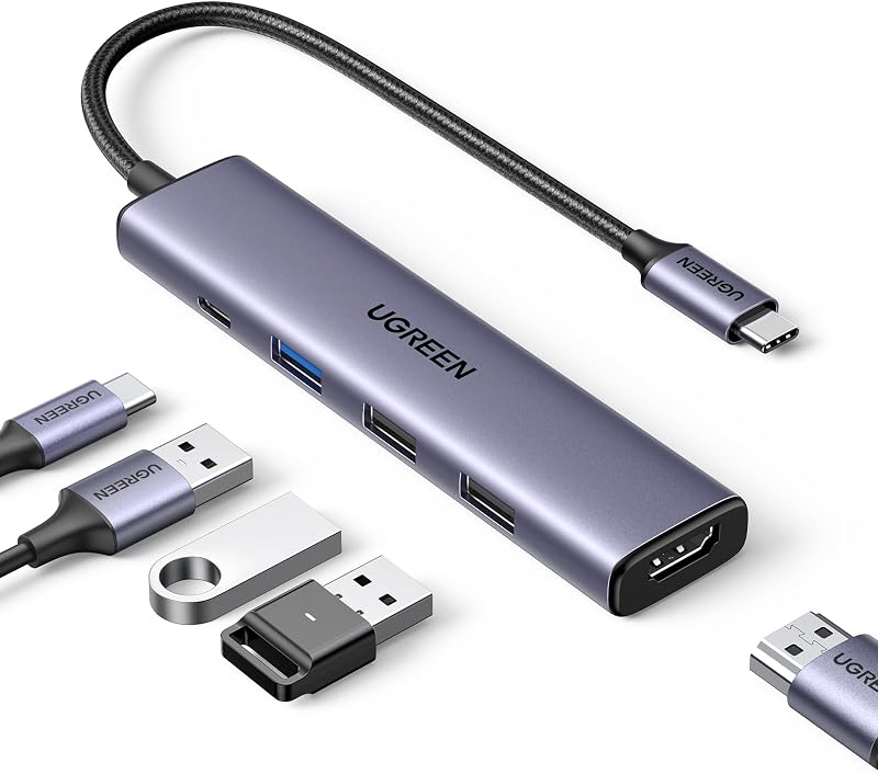 Revodok 105 Hub USB C 5 en 1 Adaptateur USB C vers HDMI