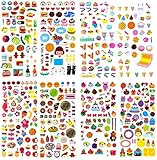 3D-SET009 - 8 Sheets of 3d Stickers For Kids (Food Stickers, Fruit Stickers, Vegetable Stickers) - Puffy Stickers - Dimensional Stickers - Cool Stickers - Size 3.75 X 7.5 Inch./sheet